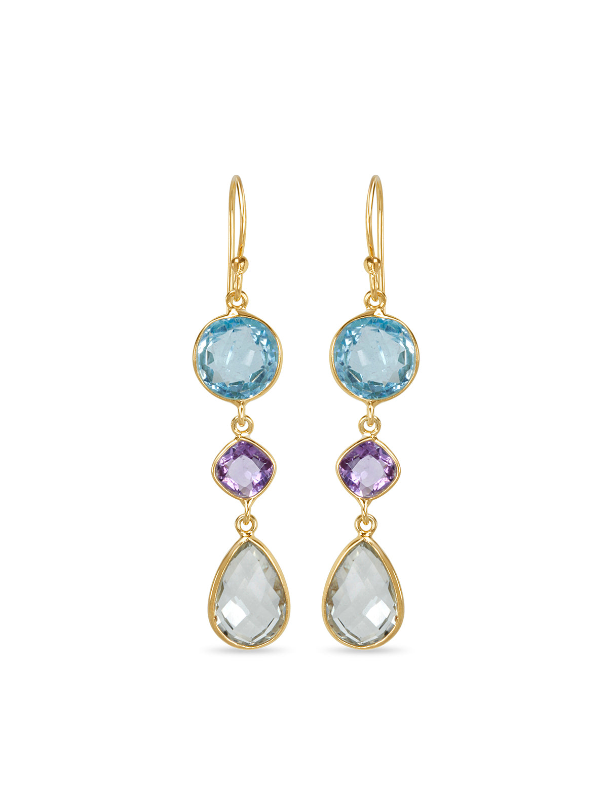 Topaz Amethyst Lemon Earrings