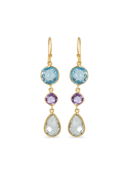 Topaz Amethyst Lemon Earrings