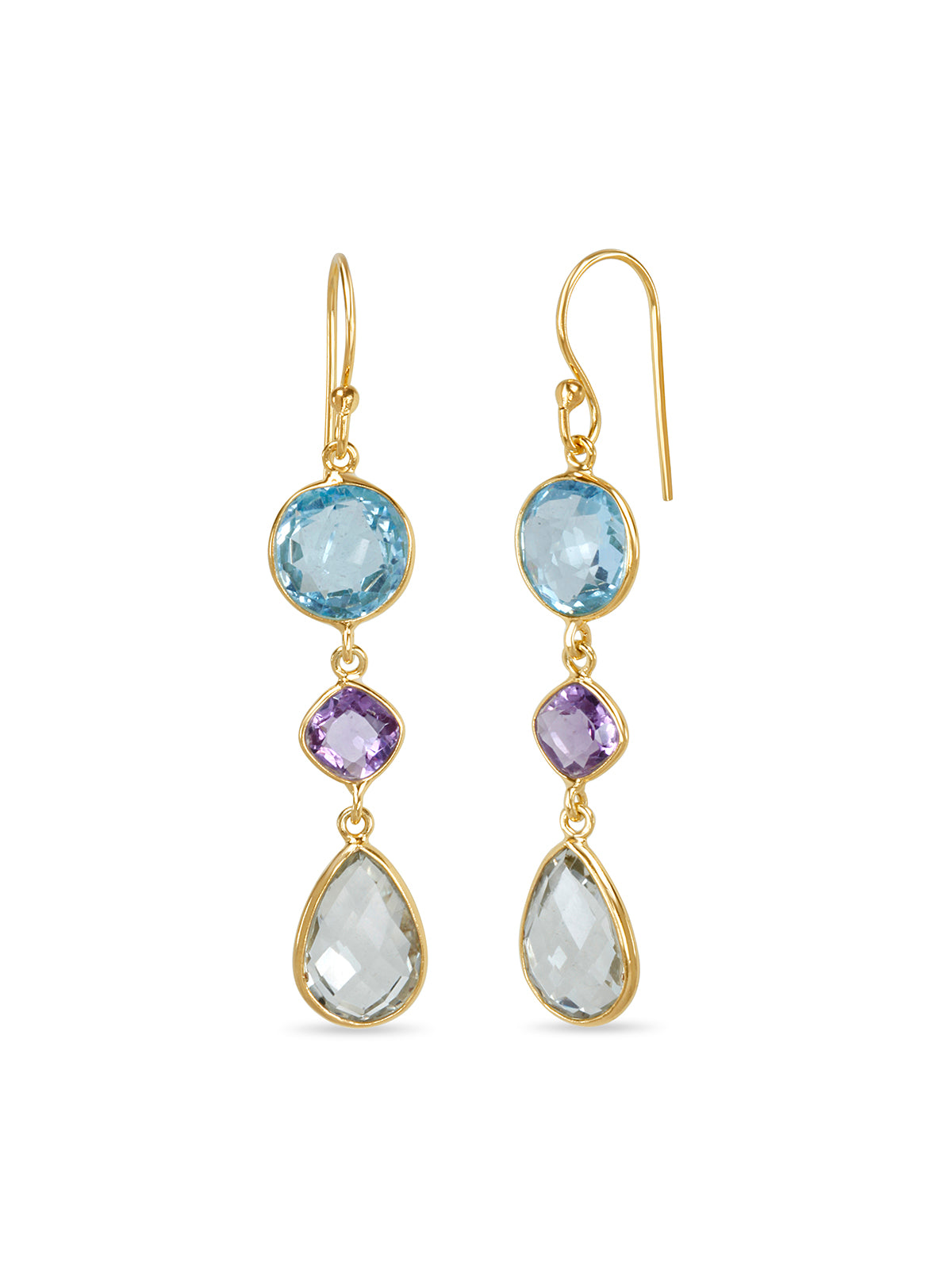 Topaz Amethyst Lemon Earrings