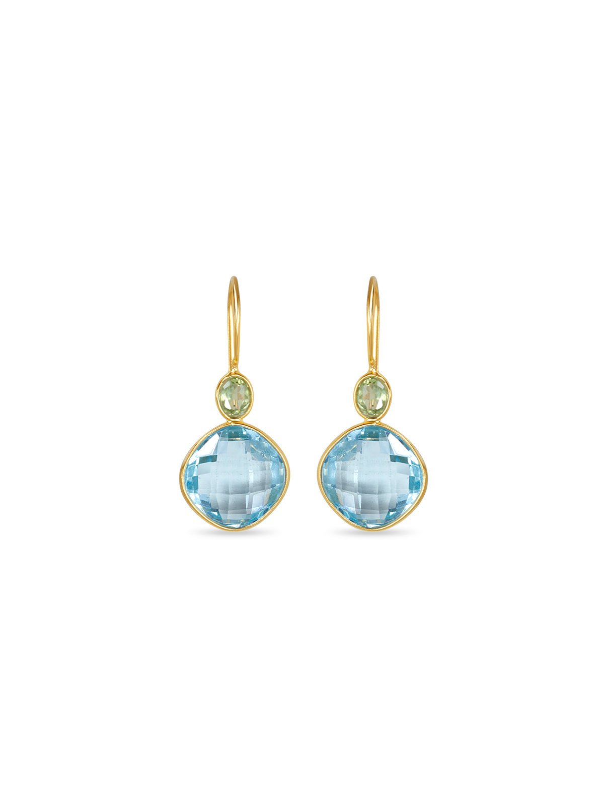 Peridot Crowned Topaz Earrings