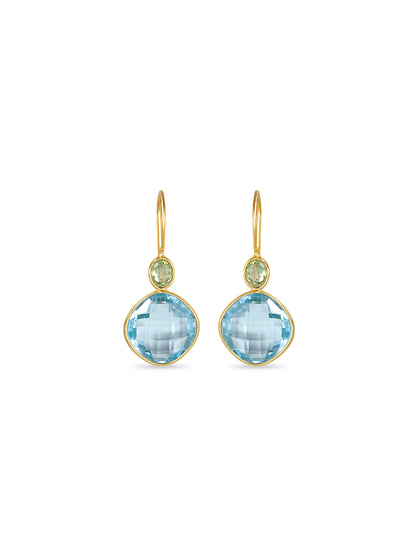 Peridot Crowned Topaz Earrings
