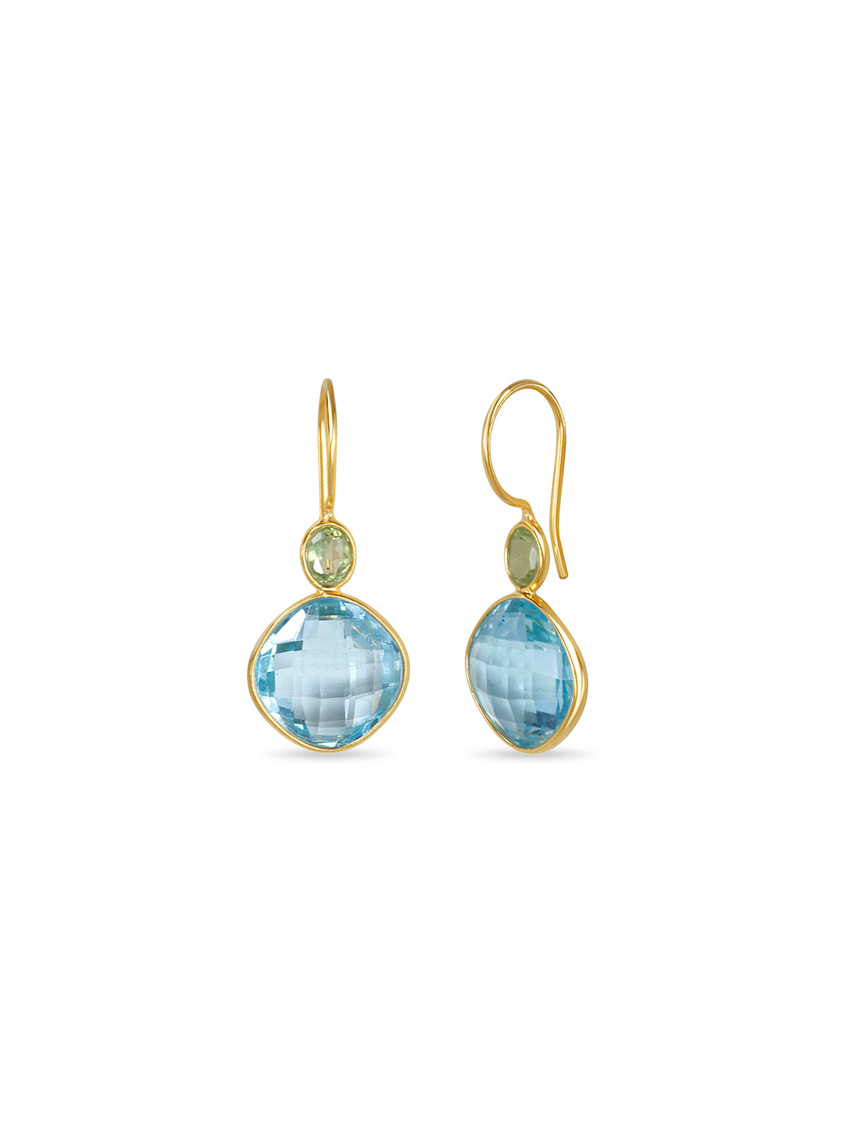Peridot Crowned Topaz Earrings