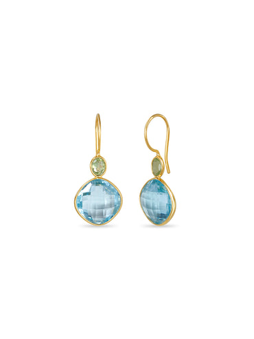 Peridot Crowned Topaz Earrings