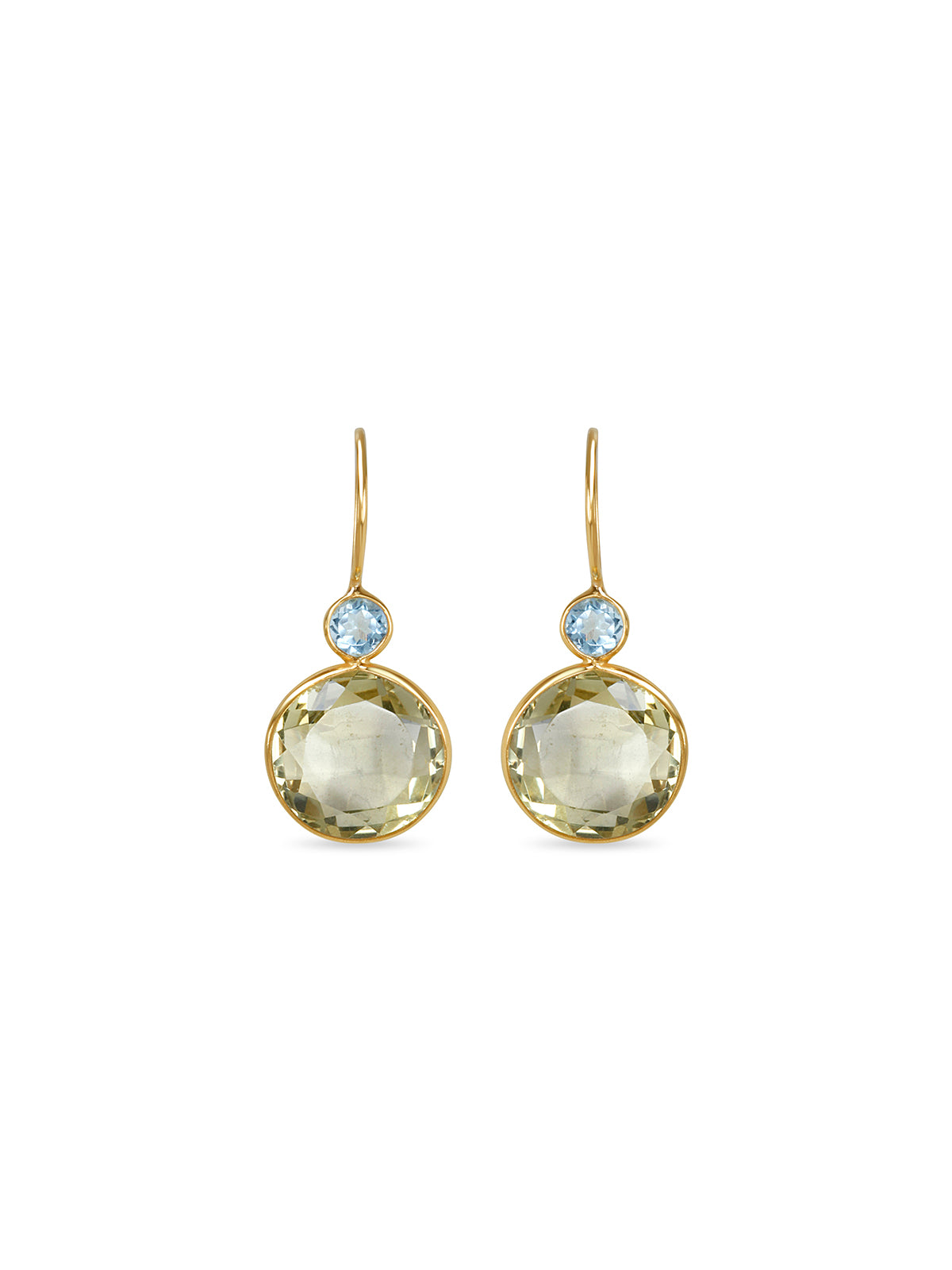 Topaz Crowned Lemon Quartz Earrings