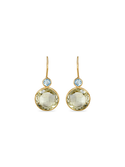 Topaz Crowned Lemon Quartz Earrings