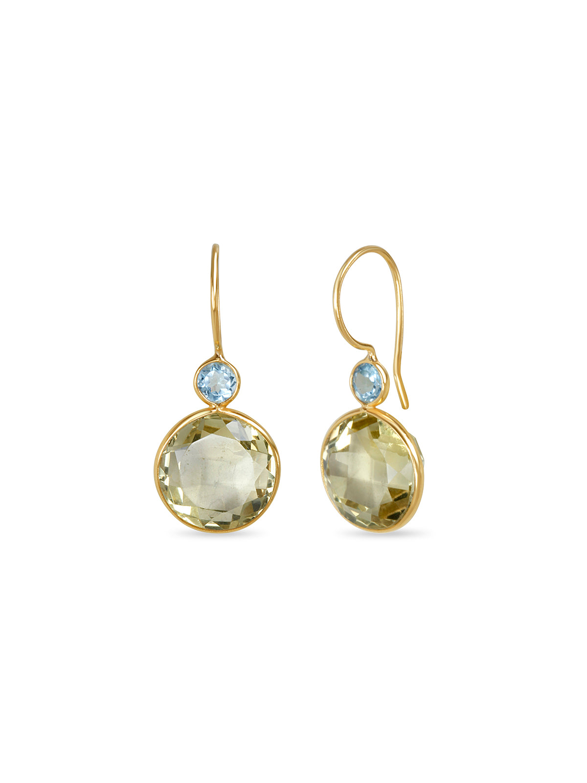 Topaz Crowned Lemon Quartz Earrings