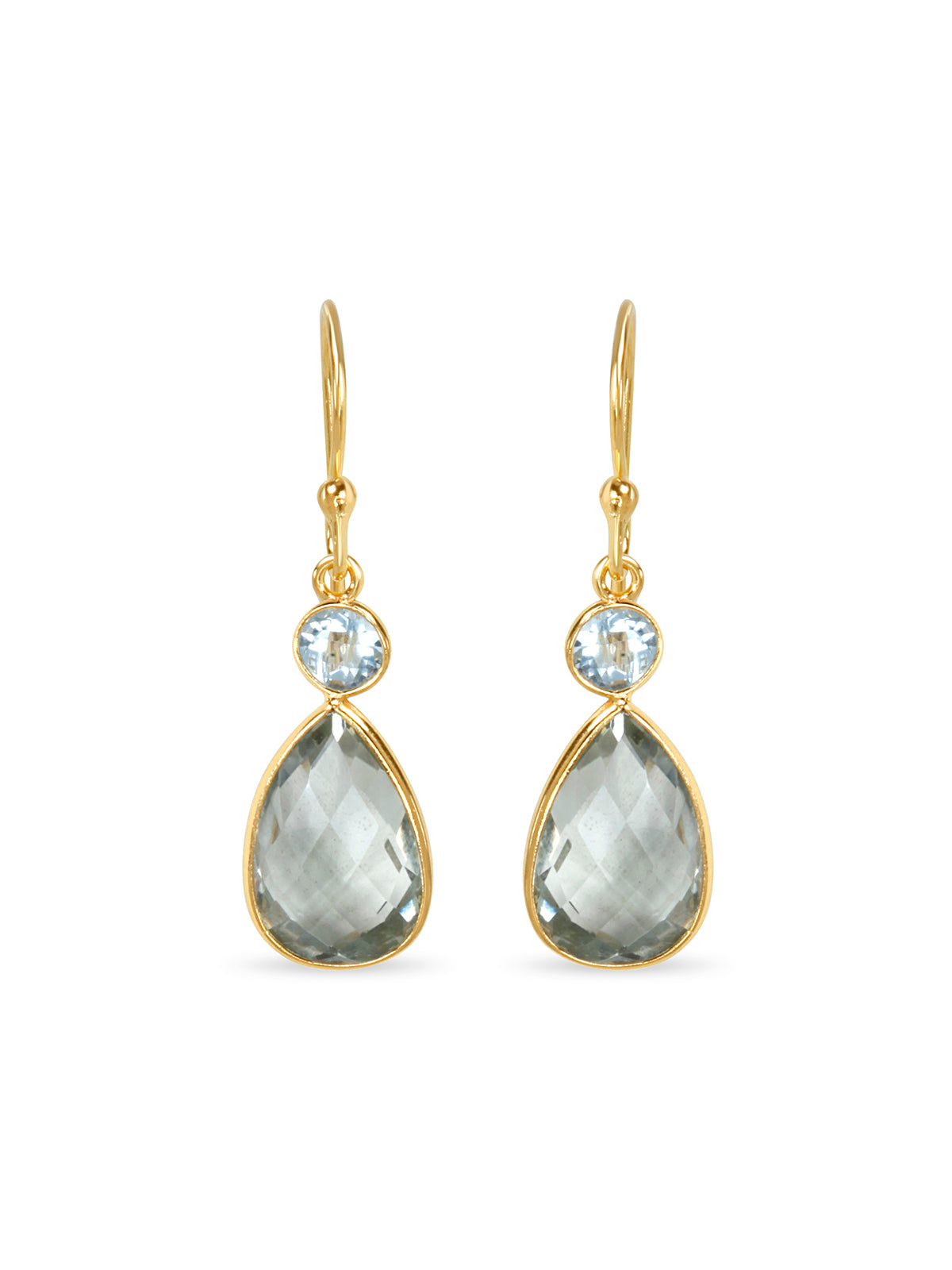 Topaz Crowned Green Amethyst Earrings