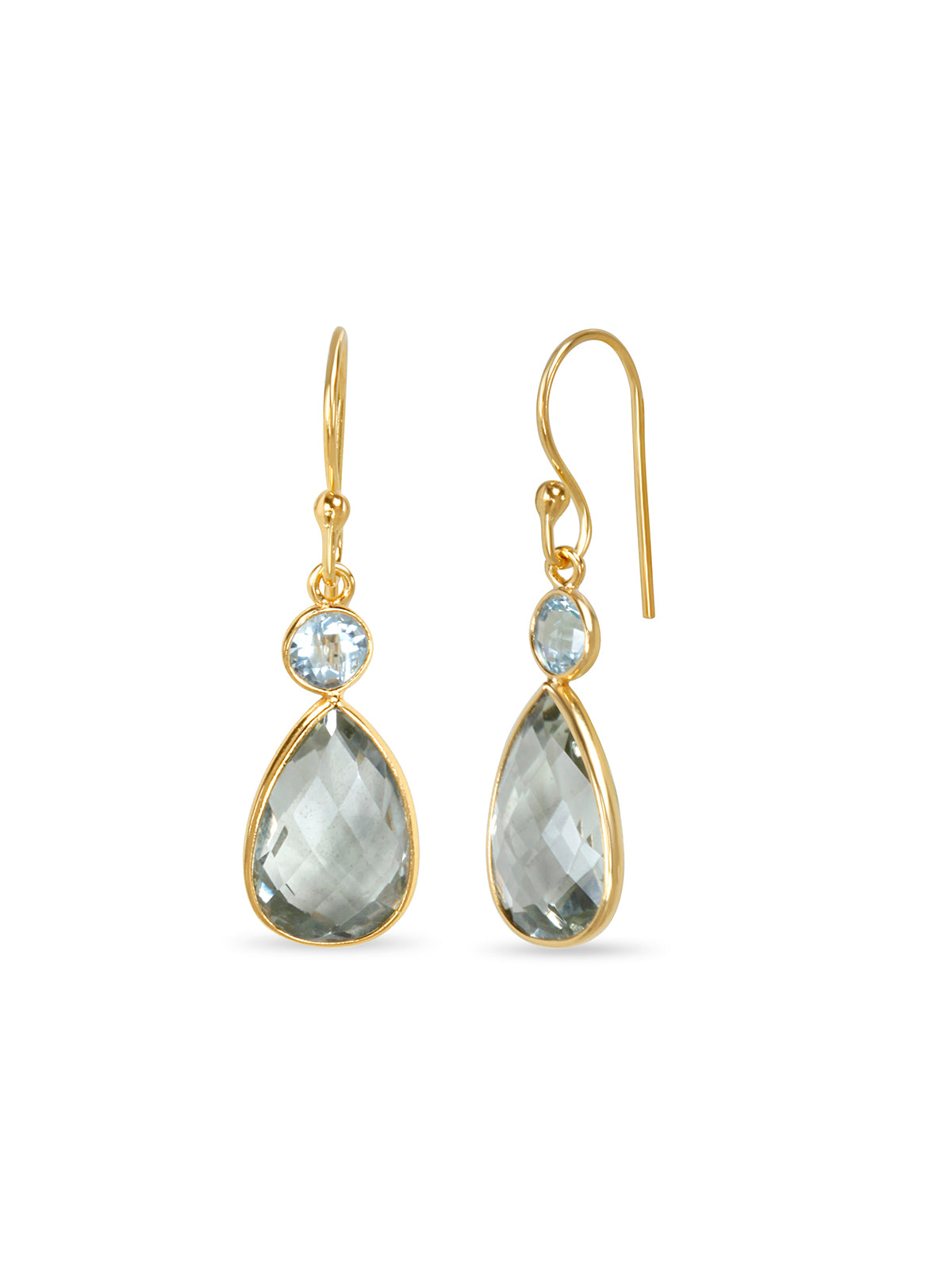 Topaz Crowned Green Amethyst Earrings