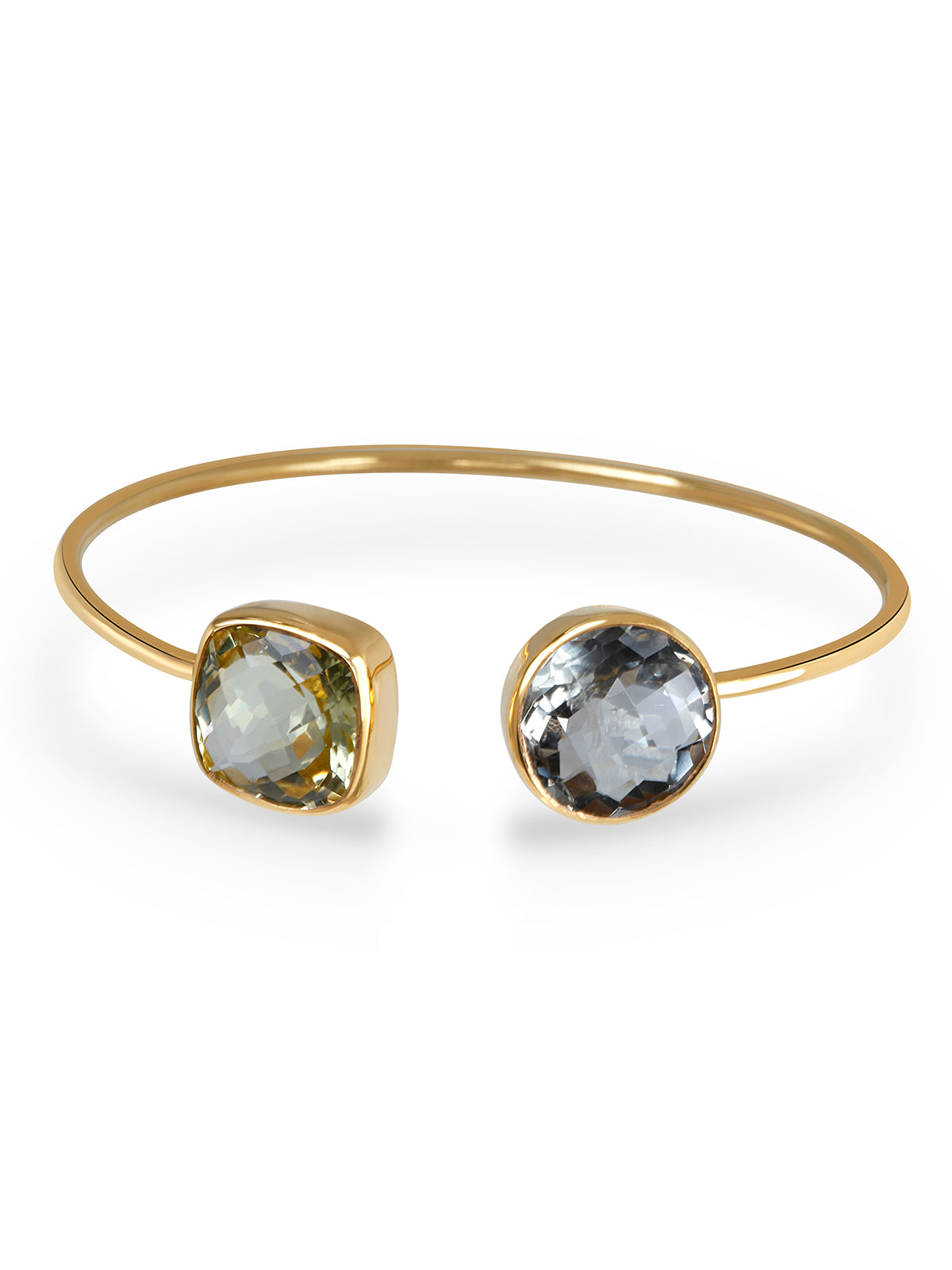 Crystal & Lemon Quartz Toi et Moi Cuff