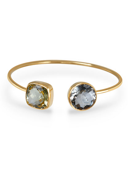 Crystal & Lemon Quartz Toi et Moi Cuff