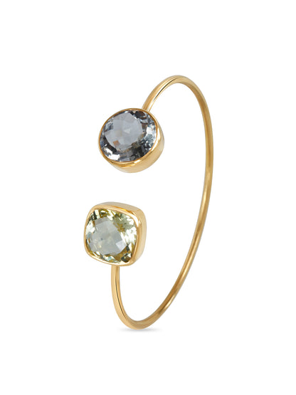 Crystal & Lemon Quartz Toi et Moi Cuff