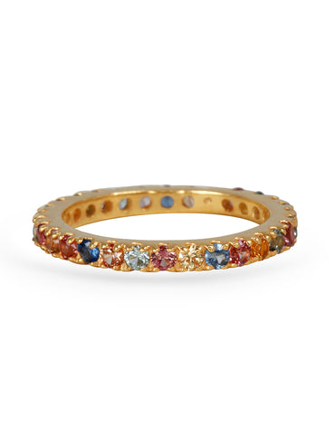 Multi Gemstone Eternity Band Ring