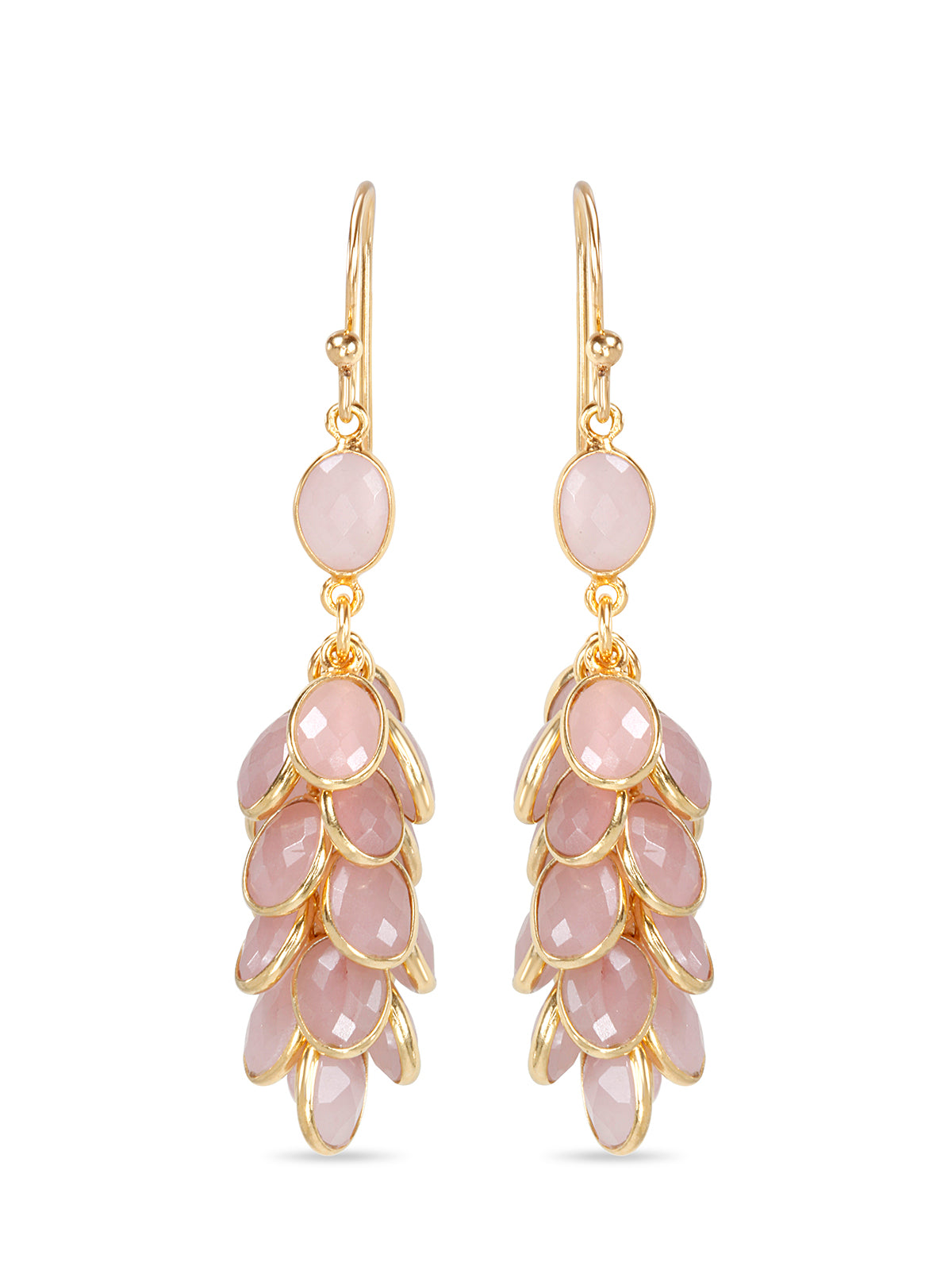Rose Quartz Cluster Earrings