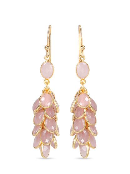 Rose Quartz Cluster Earrings