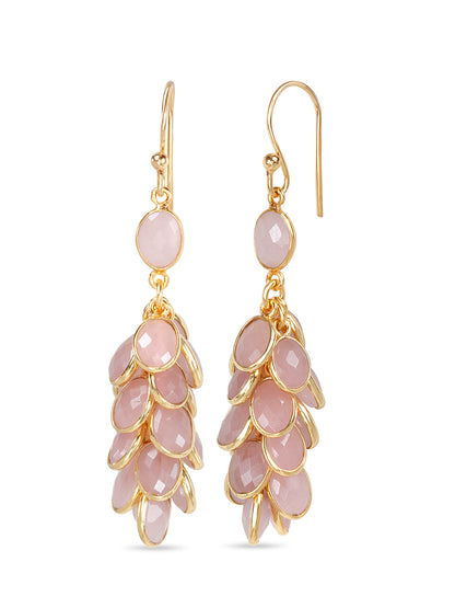 Rose Quartz Cluster Earrings