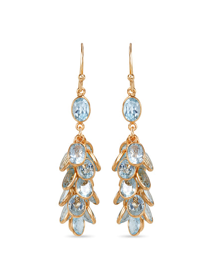 Blue Topaz Cluster Earrings