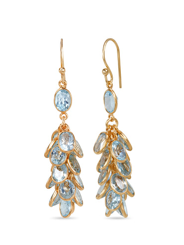 Blue Topaz Cluster Earrings