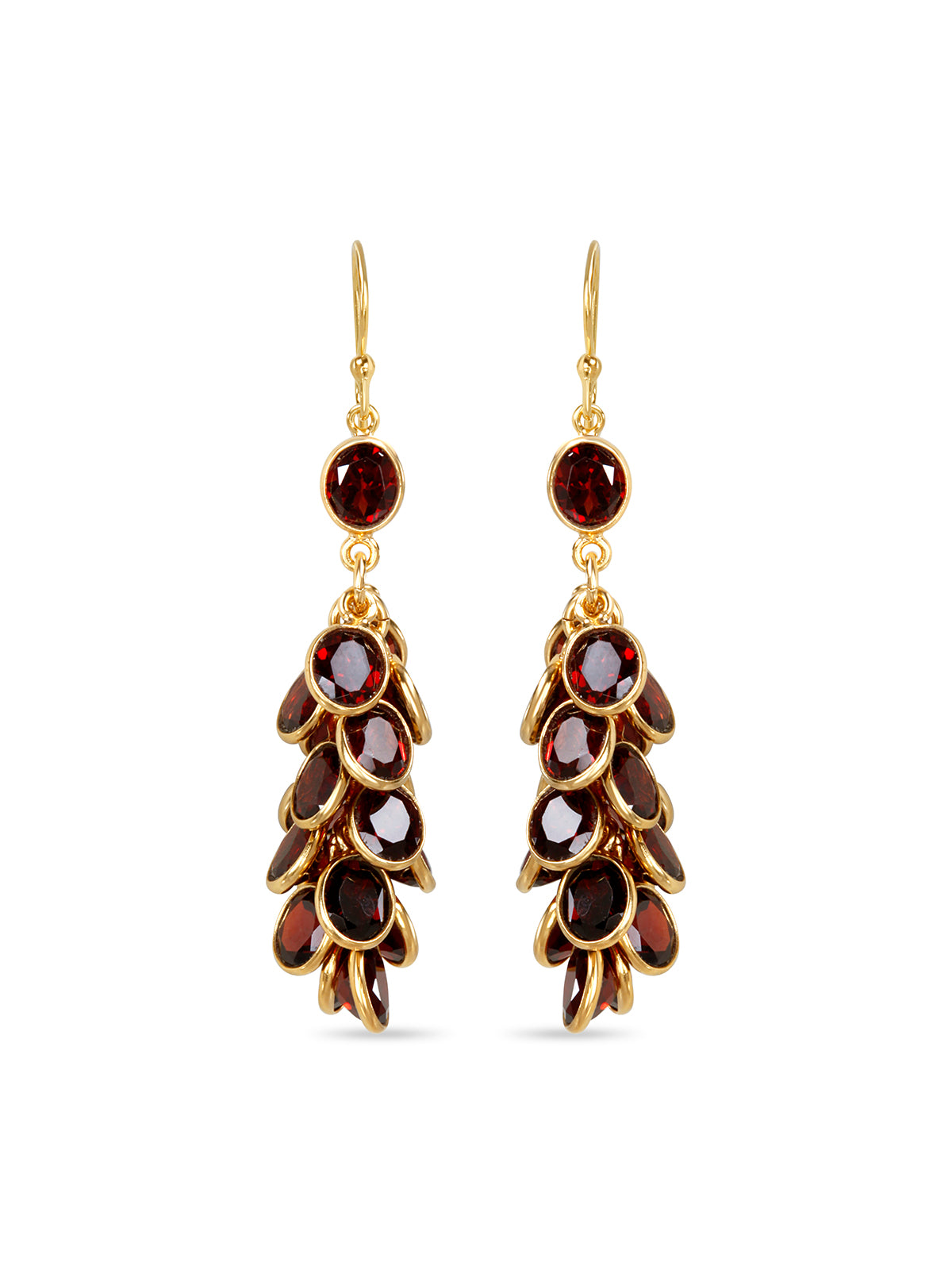 Garnet Cluster Earrings