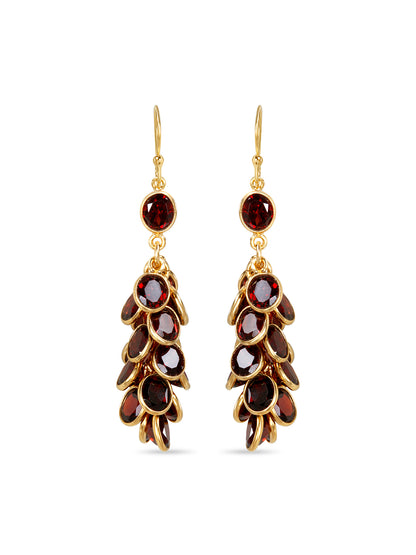 Garnet Cluster Earrings