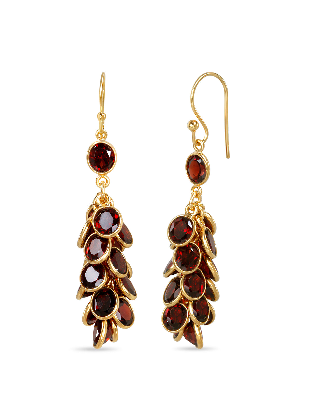 Garnet Cluster Earrings