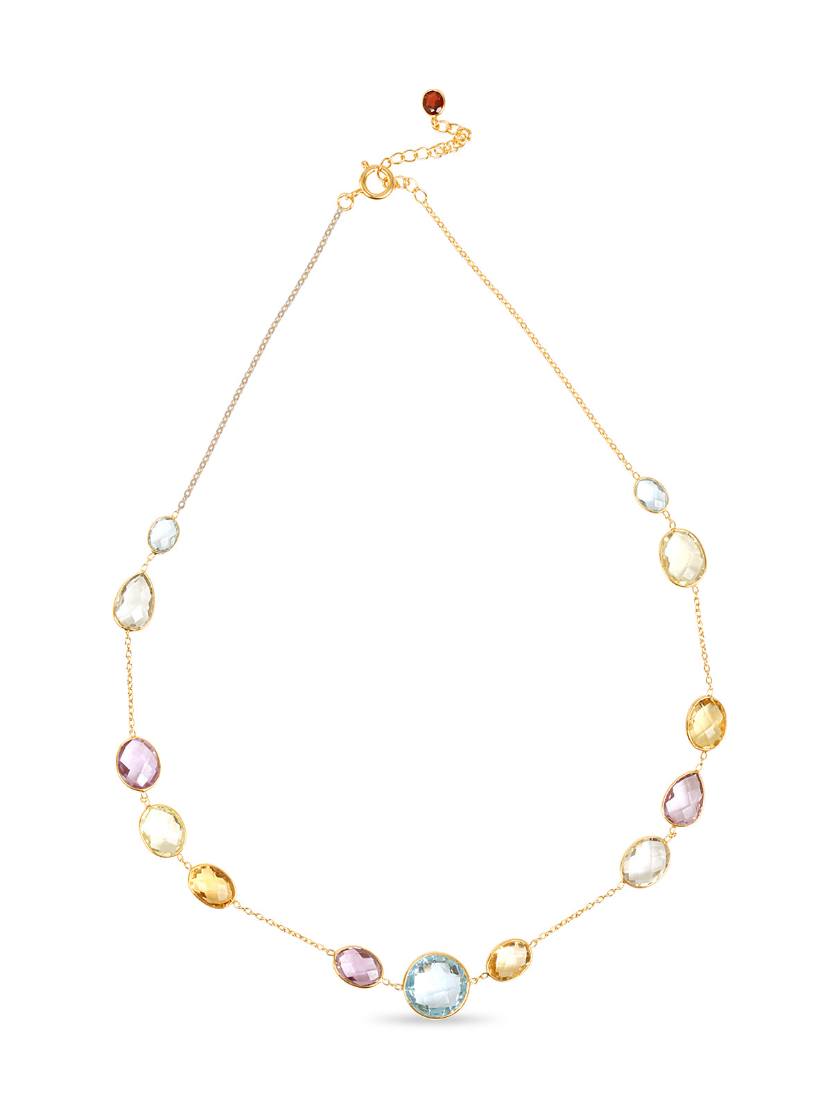 Amethyst, Citrine & Topaz Station Necklace