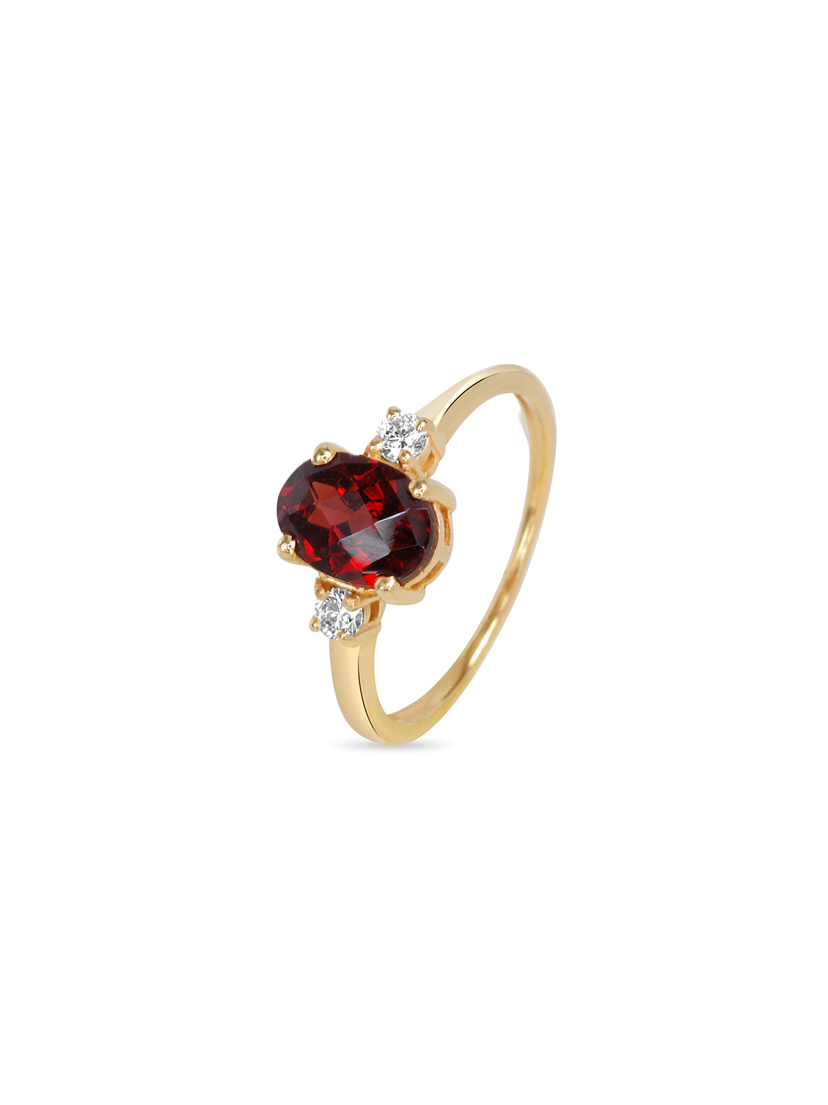 Silver Gold Plated Garnet Afterglow Ring