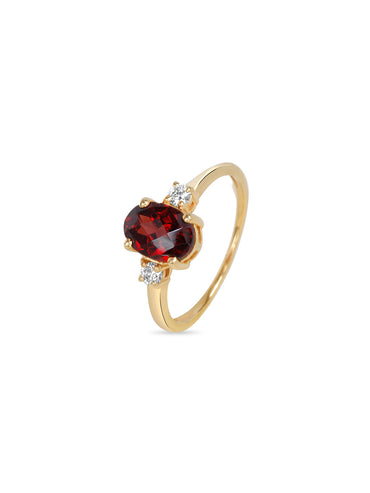 Silver Gold Plated Garnet Afterglow Ring