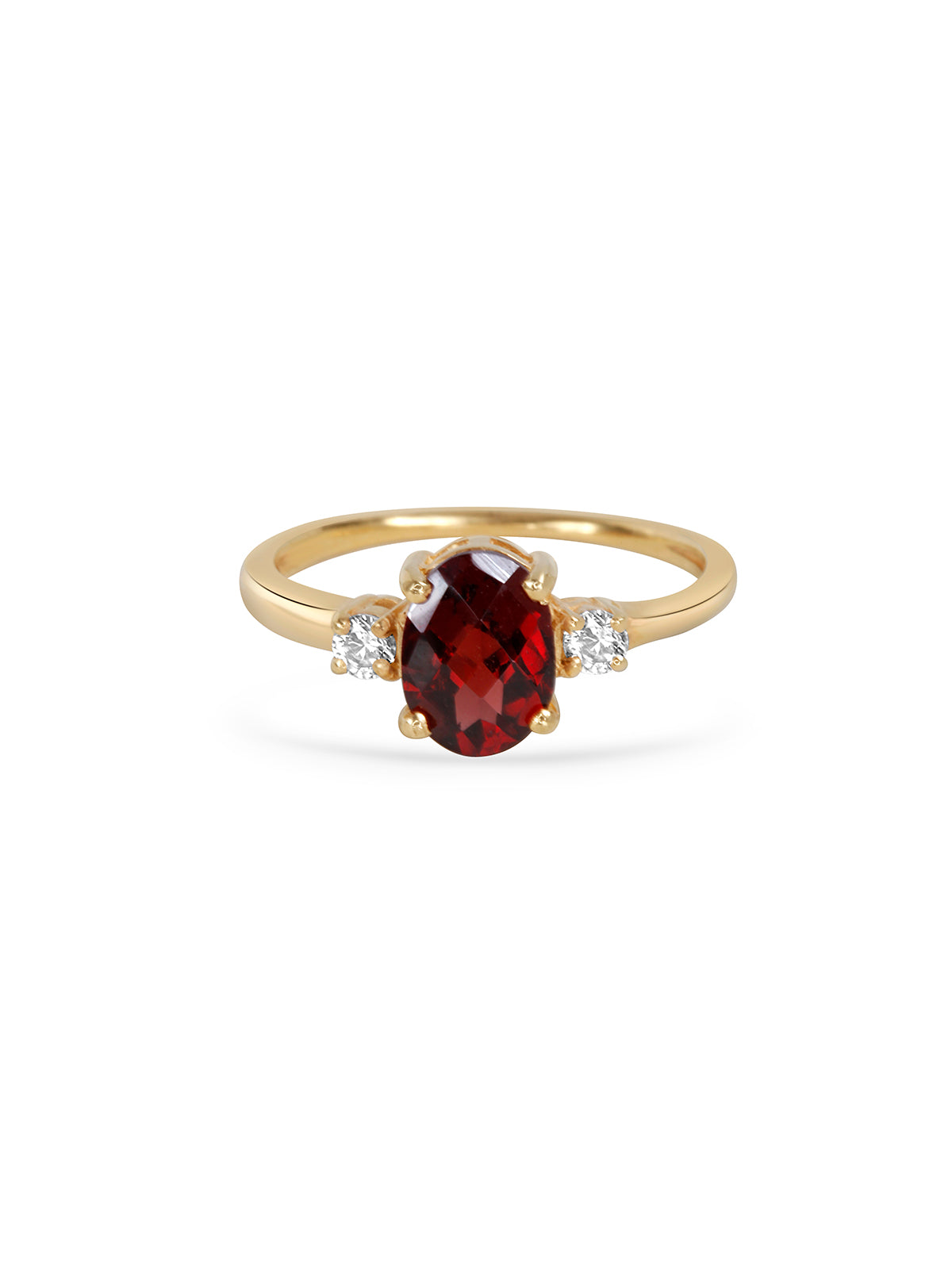Silver Gold Plated Garnet Afterglow Ring
