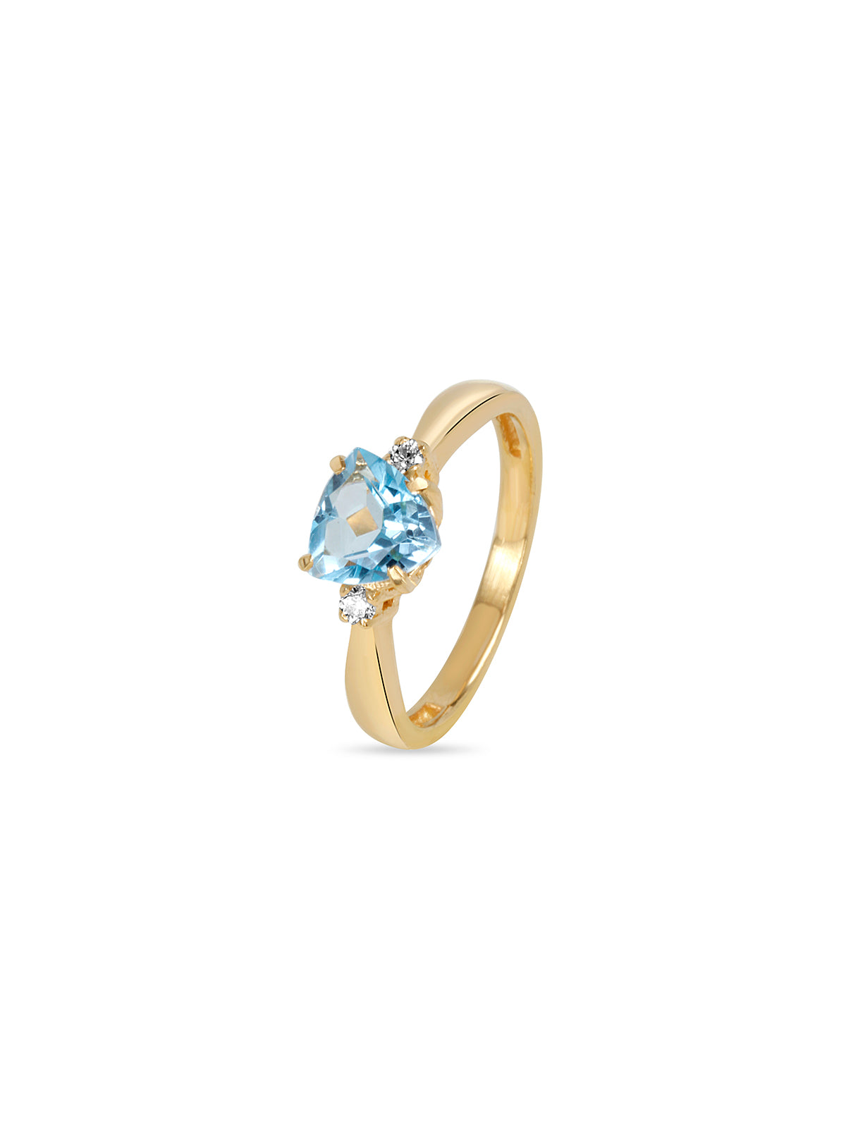 Aqua Trillion Blue Topaz Ring