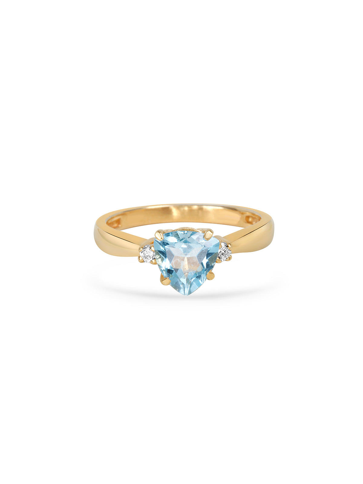 Aqua Trillion Blue Topaz Ring