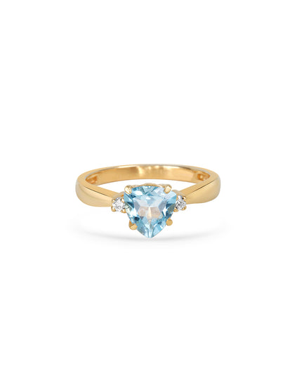 Aqua Trillion Blue Topaz Ring
