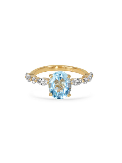 Celestial Garland Blue Topaz Ring