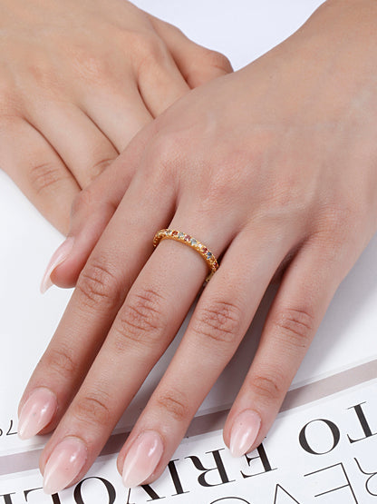 Multi Gemstone Eternity Band Ring