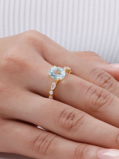 Celestial Garland Blue Topaz Ring