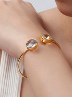 Crystal & Lemon Quartz Toi et Moi Cuff