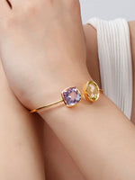 Amethyst Lemon Quartz Toi et Moi Cuff