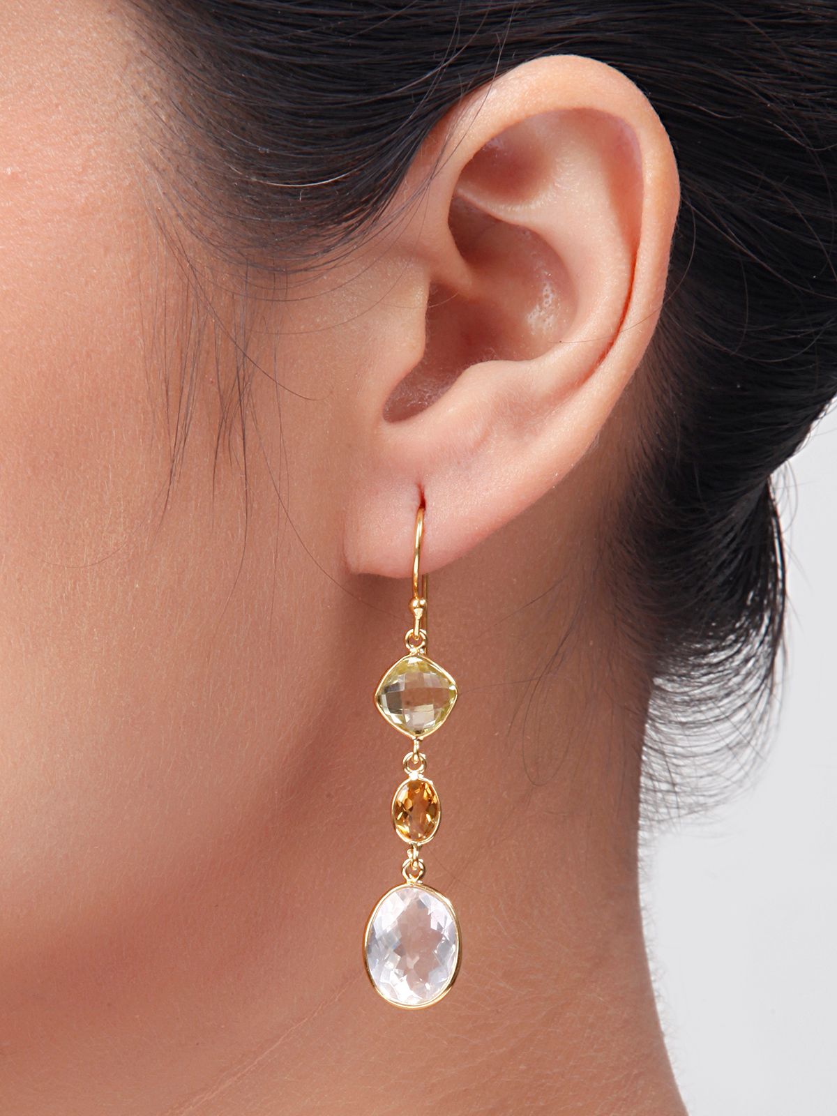 Lemon Rose Quartz Earrings