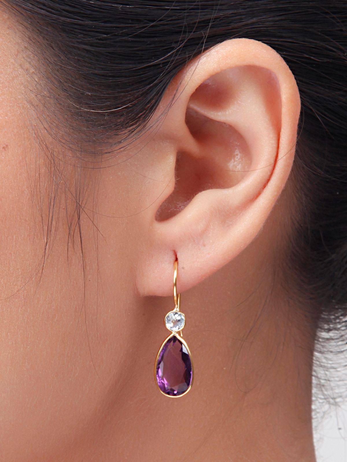 Amethyst Teardrop Topaz Earrings