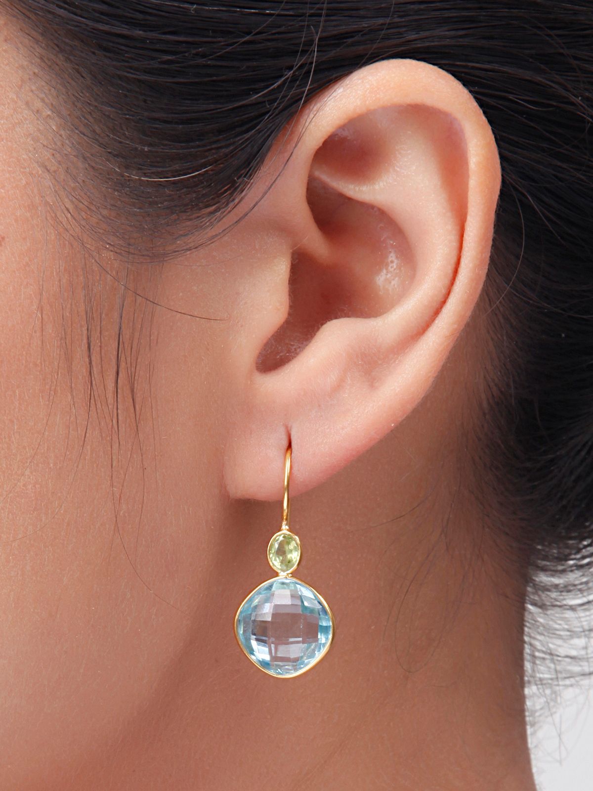 Peridot Crowned Topaz Earrings