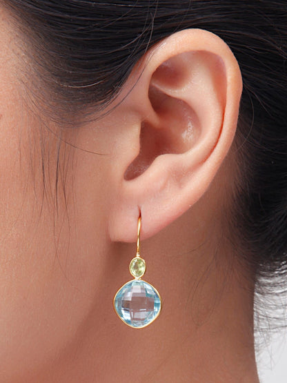 Peridot Crowned Topaz Earrings