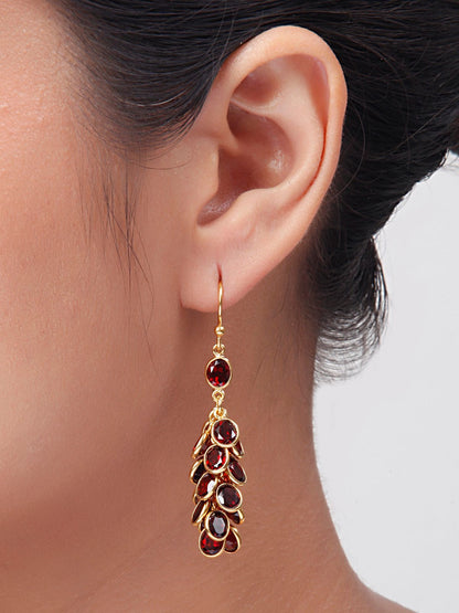 Garnet Cluster Earrings