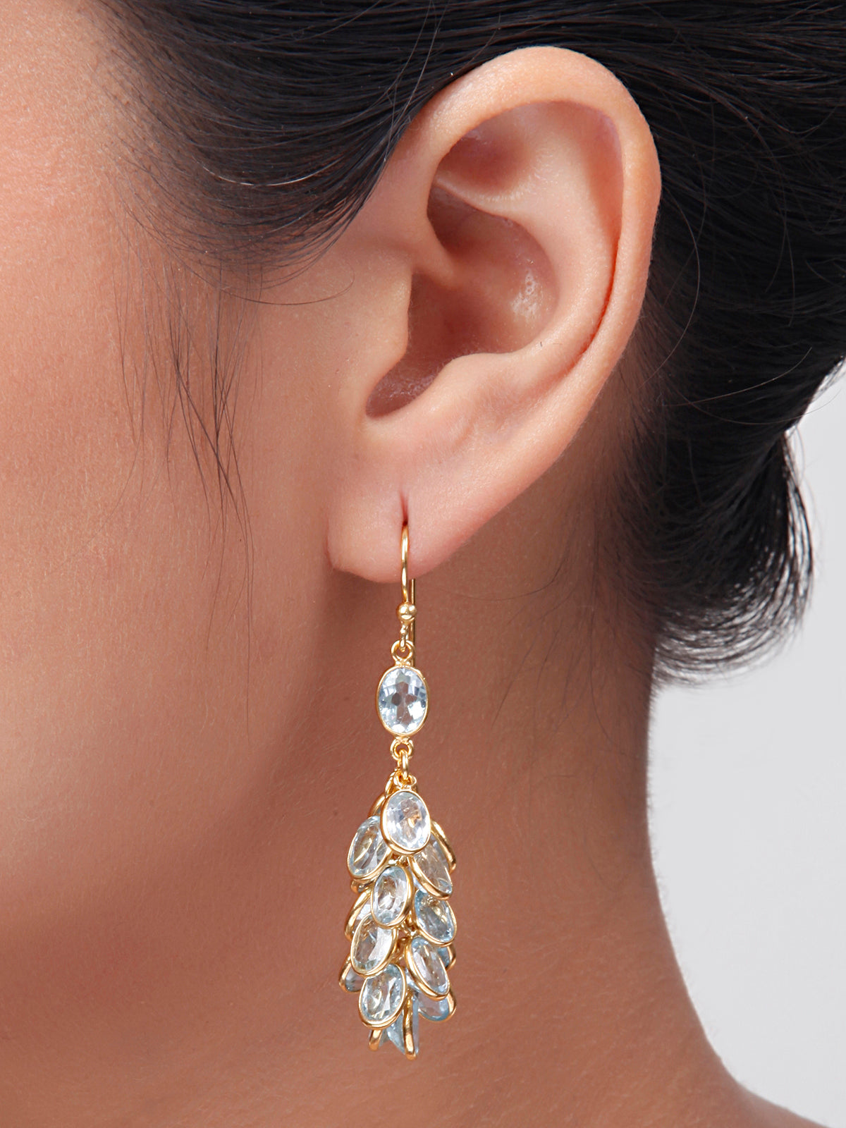 Blue Topaz Cluster Earrings
