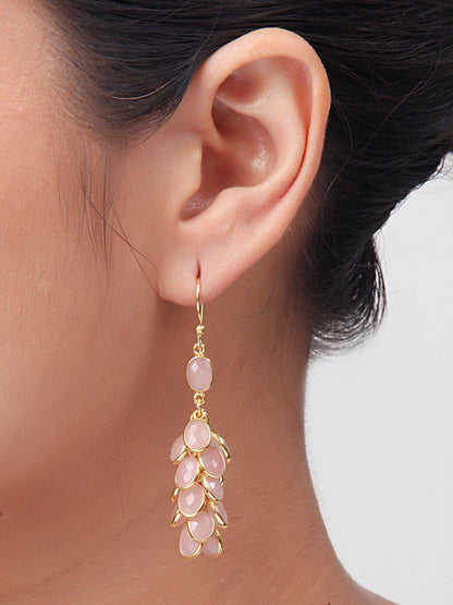 Rose Quartz Cluster Earrings