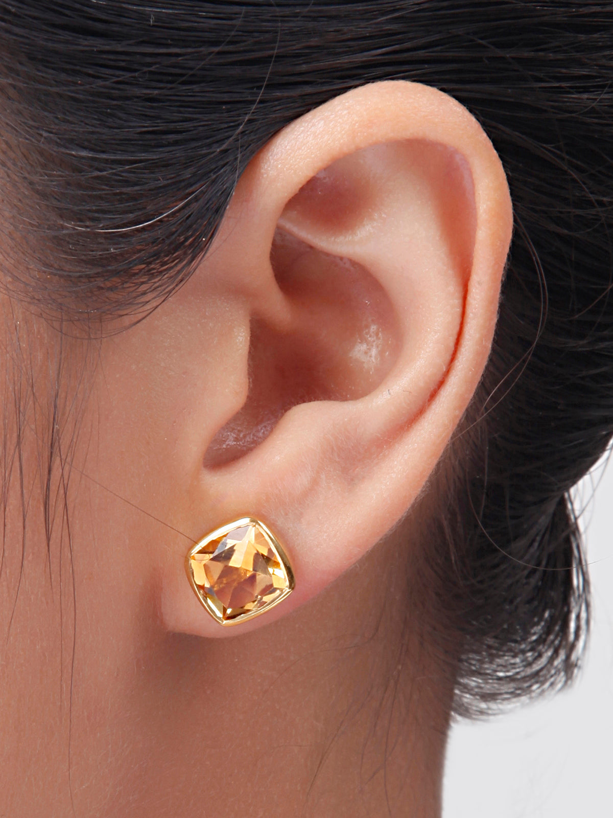 Golden Citrine Luxe Studs