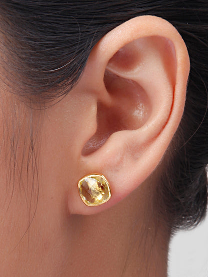 Golden Lemon Quartz Small Studs