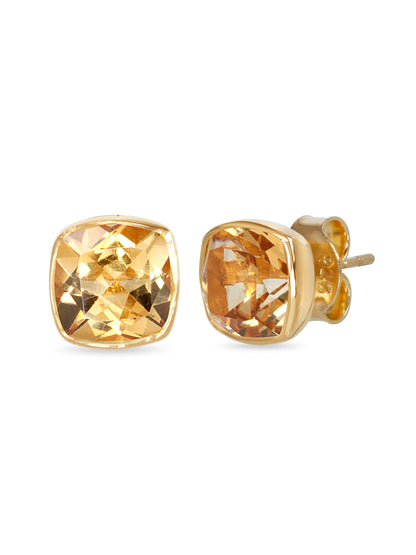 Golden Citrine Luxe Studs