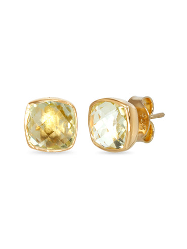 Golden Lemon Quartz Small Studs
