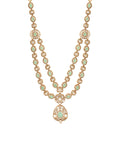 Silver Double-Layer Royal Jadau Style Necklace
