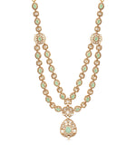 Silver Double-Layer Royal Jadau Style Necklace