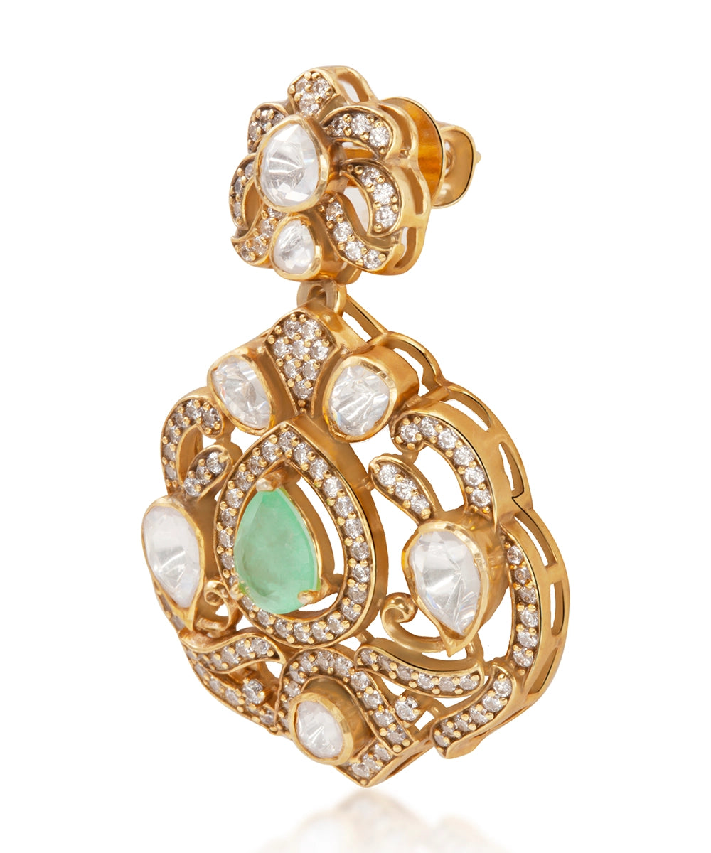 Silver Royal Jadau Style Drops